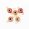 Rode boze oog bedeltjes voor DIY sieraden maken van goudkleurig roestvrij staal metaal - Rood