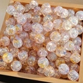 Colorful 8mm and 10mm gold foil glass beads with ice crackle texture for jewelry making - M62# Champagne [10MM Water Dyed]