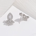 Elegant S925 sterling silver stud earrings featuring sparkling cubic zirconia fan shape - Silver Koi Style