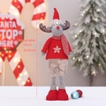 Retractable Christmas reindeer plush toy with red star knit sweater and 53cm height - Small Telescopic Reindeer