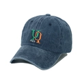 Cappellino da baseball in cotone lavato blu scuro con logo UQ 1983 ricamato - Blu Notte