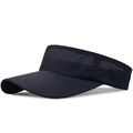 Adjustable black open top sun visor hat with breathable mesh for outdoor sports activities - Adjustable / Navy Blue