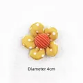 Detail view of 4cm yellow polka dot fabric flower accessory for DIY hair accessories - Yellow Polka Dot Flower
