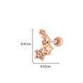 Rose gold star stud earring with clear cubic zirconia crystals measuring 0.91cm by 0.55cm - 5# Rose Gold (Stacked Stars)