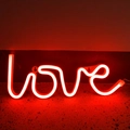 Red LED love neon sign light for romantic proposal and festive wall decoration - Battery and USB Dual Use / Red