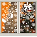 Stickers de fenêtre de Noël blancs avec flocons de neige et couronne Merry Christmas - Lot de 2 BQ475+479