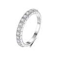 Elegance S925 sterling silver stackable ring with 2mm round cubic zirconia half-band stones - US 5 / Zirconia Style