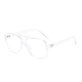 Occhiali da sole aviator trasparenti oversize con doppio ponte e montatura chiara - Montatura Trasparente Anti-Luce Blu