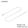 Detail of 2.0g gold bead satellite chain with lobster clasp and 40+5cm length specs - Gold Ultra Fine Chain LX00029D