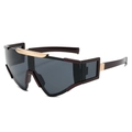 Futuristische oversized wielrenzonnebril met bordeauxrood frame en grijze lenzen - Jujube Rood Frame Grijze Lens