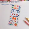 Simpatici adesivi in PVC con orsetto per scrapbooking con fiori e motivi latte - Orso Chacha al Latte (1#)