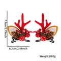 Christmas deer antler hair clips with red berries and pine cones pair, size 7.1cm height - Pine Cone Mushroom Red Antler