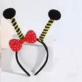 Cute bee headband with yellow antennae and red polka dot bow for party costumes - No.23 Bee Headband