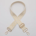 Ethnic style bag strap with gold and blue diamond pattern and golden metal buckles - No.635 Rhombus Pattern - Gold Hook
