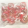 Pink pearlescent cake decoration balls in a transparent pack for birthday dessert styling - Iridescent Pink Ball Set (M)