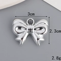 Polished silver UV bow pendant for DIY crafts, measures 3cm by 2.3cm and weighs 2.8g - 30mm*23mm Bowknot / Silver
