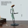 Porte-bougie européen en fer avec tissu floral vert et décor de chapeau de paille tissé - Chandelier à Deux Mains (Avec 1 Bougie)