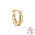 Klassische 925er Sterlingsilber vergoldete Creolen mit funkelndem Stern-besetzten Edelstein - Einzelnes Gold #1 (8mm)