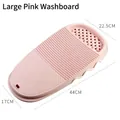 Pink thicken plastic washboard with drainage holes and anti-slip ridges for laundry - Large / Pink