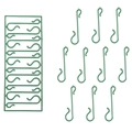 Ganci natalizi a forma di S in plastica verde per decorazioni, set da 22 pezzi - Ganci a S Verde Scuro (10 pezzi/piastra)