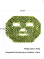Green natural jade stone face mask, 27x21cm size, handcrafted with 249 polished jade pieces - 249 Green Phoenix Jade Face Mask