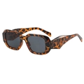 Retro oversized tortoiseshell square sunglasses with dark grey lenses and thick frame - Tortoise Frame Gray Lens