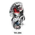Waterproof temporary tattoo sticker with Gothic lady and red rose design, model TH-294 - Th-294 / 210*148mm