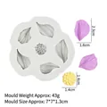 Silicone tulip petal and flower core mold for DIY cake decoration and chocolate - Small Gelsang Flower / Gray