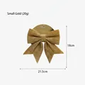 Small gold glitter Christmas tree bow ornament with festive packaging, width 21.5cm - Small Gold Bow Knot