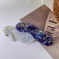 Pinze per capelli a forma di cavalluccio marino in acetato bianco perla e viola - 3# Blu Texturizzato