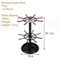 Rotating jewelry display stand with two tiers and 28.3cm height for necklaces and earrings - Black Rotating Rack