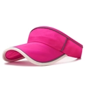 Rose red breathable mesh sun visor for running with reflective safety details - Adjustable / Rose Red