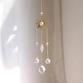 Golden sun crystal suncatcher pendant reflecting colorful rainbow light spots on wall - Style 3-Gold Classic Sun