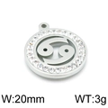 Silver Cancer zodiac pendant with sparkling crystals, 20mm diameter, 3g weight - Cancer(KLJ3559-Z)