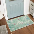 Christmas door mat with reindeer and fox patterns for entryway on wooden floor - Christmas Doormat-9