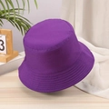 Detailed macro view of high-quality purple cotton twill fabric on a classic bucket hat - One Size / Deep purple