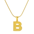 Titanium steel snake chain necklace featuring a gold letter B pendant with dotted texture - Letter B (S-P004-B)