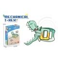 Green STEAM DIY mechanical T-Rex puzzle toy for kids with linkage movement feature - Mechanical T-Rex