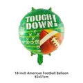 18-inch football touchdown foil balloon with grass texture and tactical diagram design - 18 Inch Rugby Round Balloon