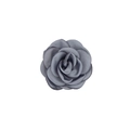 Detailed view of handmade dark grey satin rose flower for clothing and hair accessories - Dark Grey