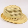 Classic gold sequined jazz hat with shimmering surface for stage magic performance - Gold / 54CM (Kids Style)