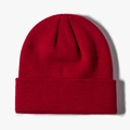 Classic dark red ribbed knit beanie with cuffed design for winter warmth and style - One Size / Inner Jujube Red