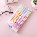 Set of 6 colorful dual-tip highlighter pens in macaron pastel tones for journaling - Layered Colors 6 Pcs Set