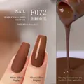 Caramel Pumpkin F072 nail gel polish with matte and glossy finish variations - F072 Caramel Pumpkin