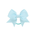 Light blue grosgrain ribbon bow hair tie with ribbed texture for girls - Sky Blue (17)