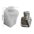Halloween Totenkopf Silikonform für DIY Kerzenhalter mit Gipsbasis 8,5 cm Höhe - Silikon / Nachdenklicher Totenkopf Kerzenhalter