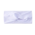 Solid color wide knotted headband, soft fabric hair band for daily wear and women fashion styling. - White
