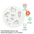 Moule en silicone avec marguerites et cactus pour décoration de gâteaux et argile DIY - 2# Formes végétales mixtes / Gris
