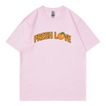 Pink Sturniolo Triplets Fresh Love T-shirt flat lay view in high quality cotton - Pink