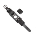 Correa Viking de cuero negro para Apple Watch con brújula y runas en relieve - Negro / 38/40